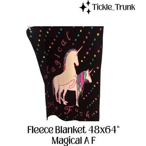 Unicorn Fleece Blanket with Stars